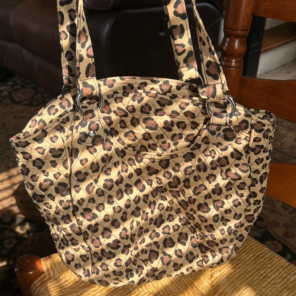 Vera Bradley Quilted Leopard-Print Shoulder Bag - Beige & Brown - Picture 2 of 8